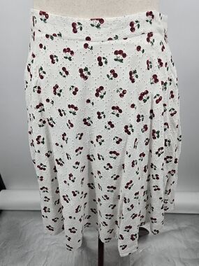 Collectif Mattie Cherry Broderie Eyelet Swing Skirt XXXL NWT